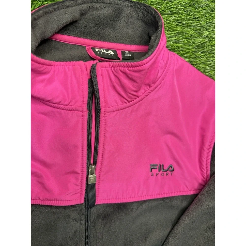 Fila Sport Women's Pink/Gray Jacket Size XL Polyester Running‎